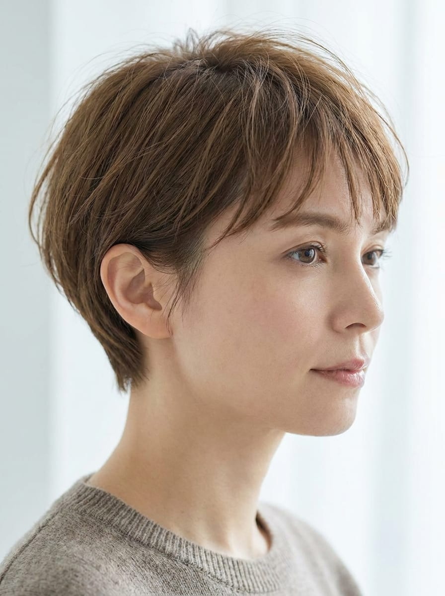 Soft Crop mit natürlicher Textur - Kurzhaarfrisur für feines Haar